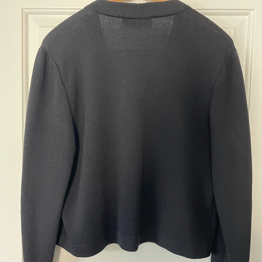 St. John Collection by Marie Gray Santana Knit Black Button Cardigan Size 10 - Picture 2 of 6